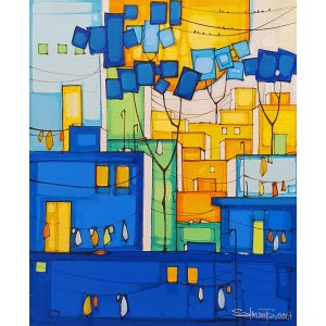 Salman Farooqi, 16 x 20 Inch, Acrylic on Canvas, Cityscape Painting, AC-SF-368